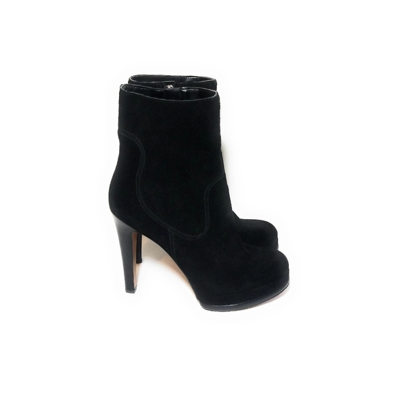 NINE WEST Black Suede High Heel Boots Booties 7.5 - Picture 5 of 8